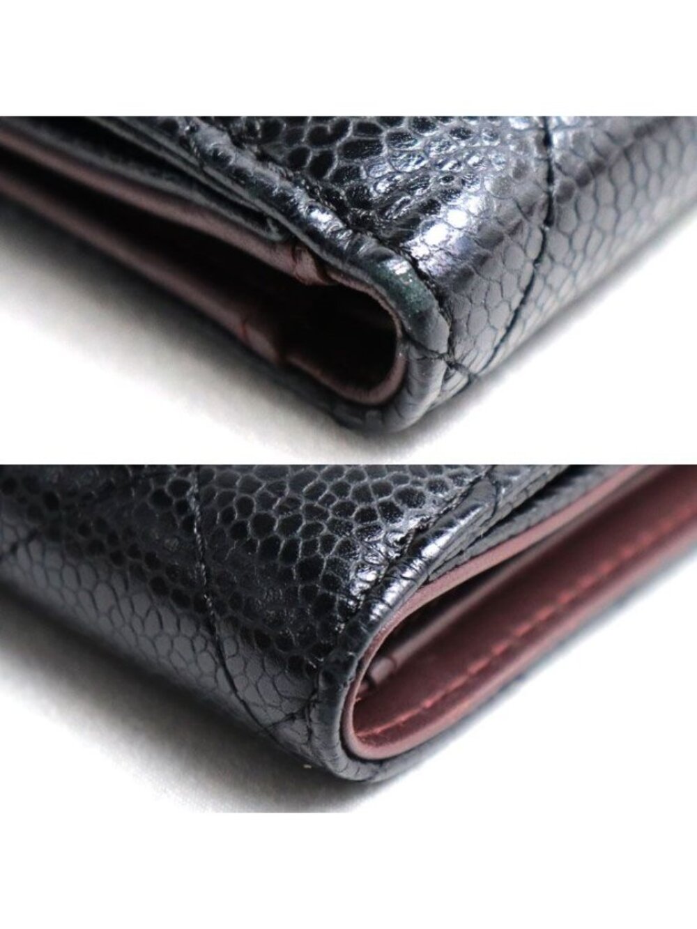 Chanel Quilted Double Hook Bifold Wallet Black - Picture 6 of 8